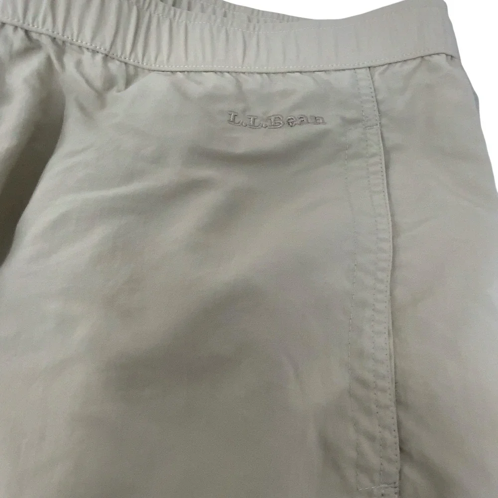 LL Bean Mens Nylon Tan Hiking Pants 0FVL4 Ankle Zip Outdoor‎ XXL 2XL Drawstring